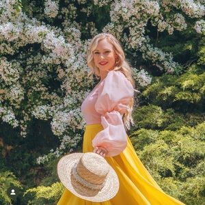 Boohoo Pink Puff Sleeve Princess Crop Top